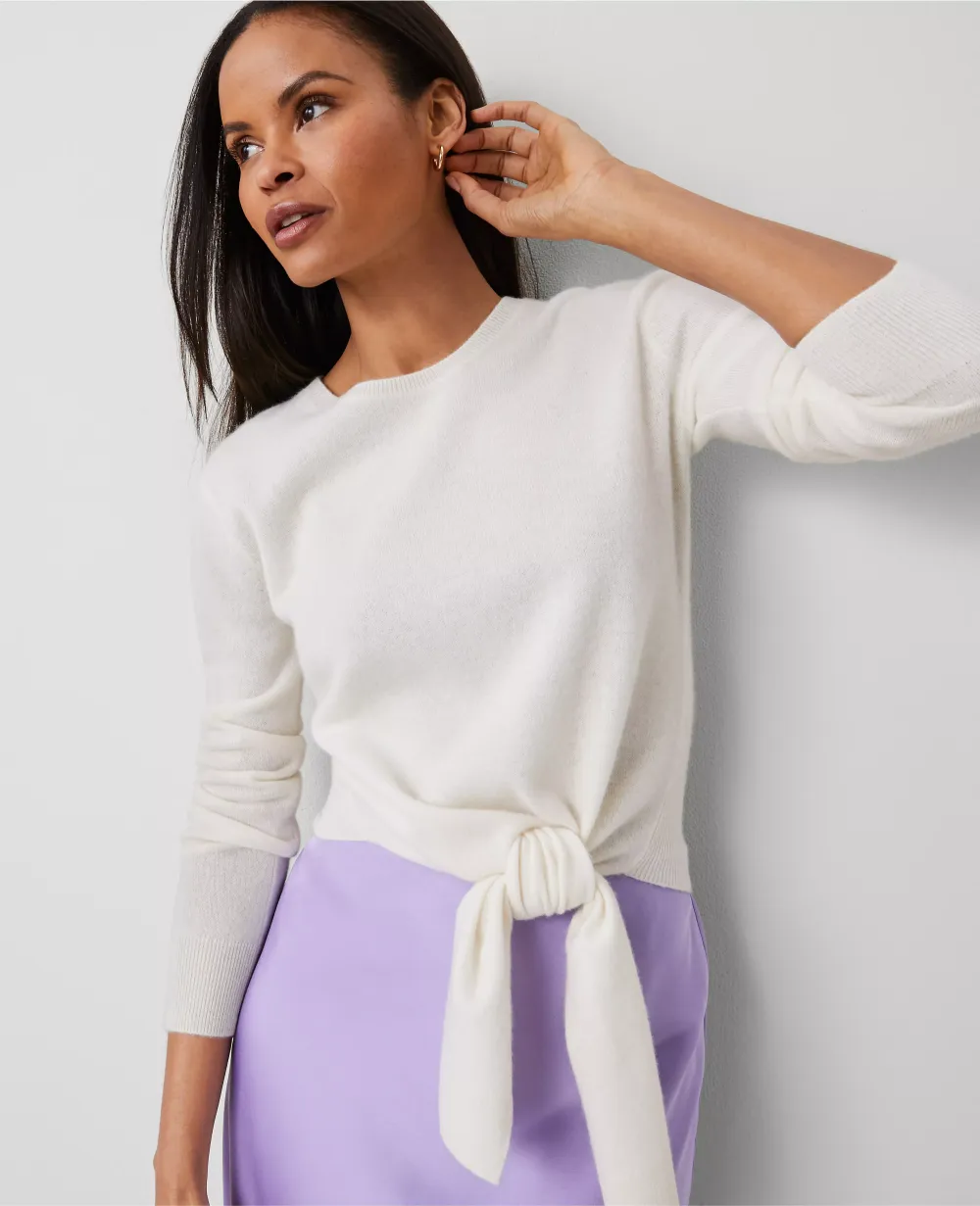Cashmere Tie-Waist Sweater
