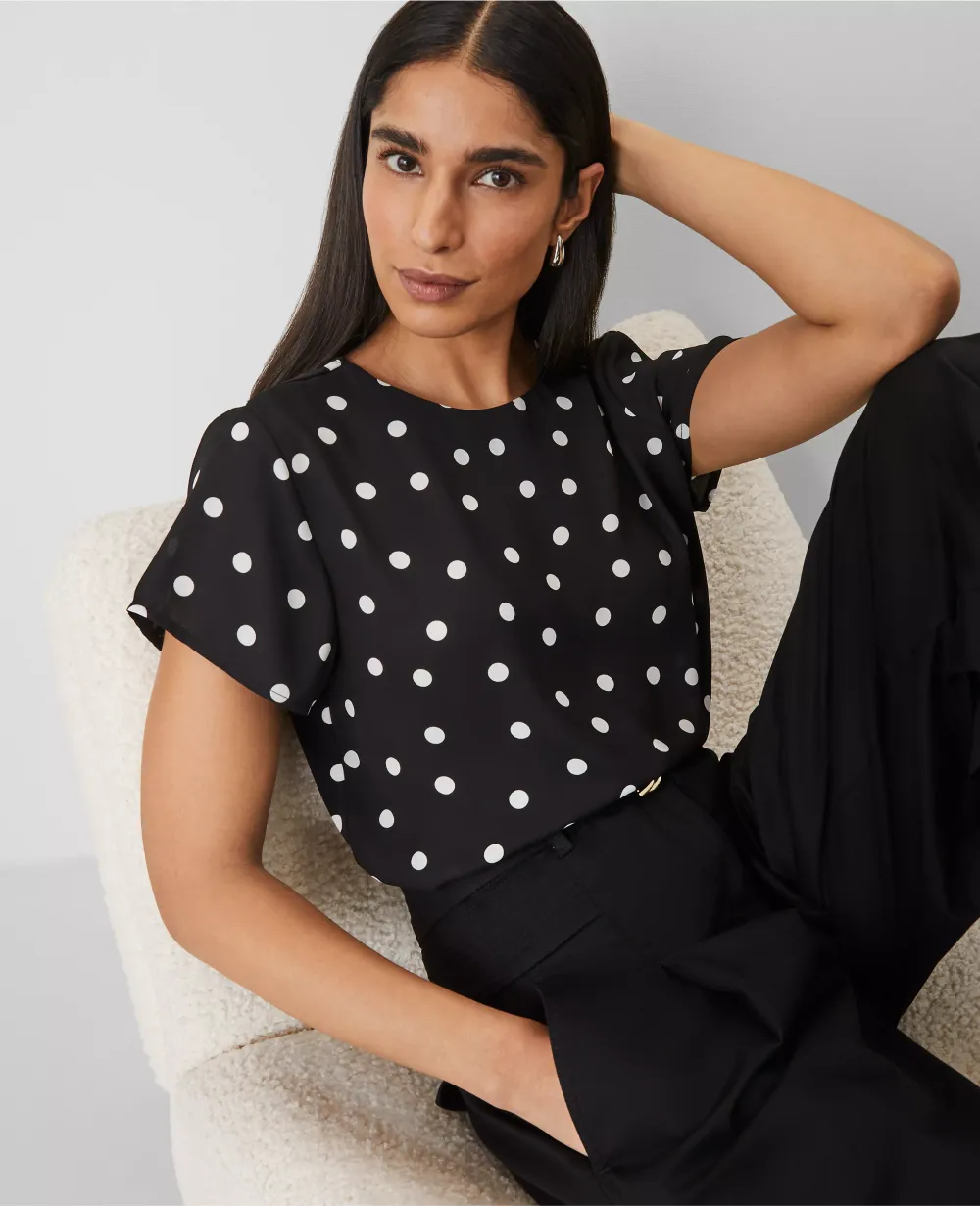 Dotted Mixed Media Tee