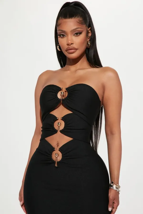 Bec Bandage Midi Dress - Black