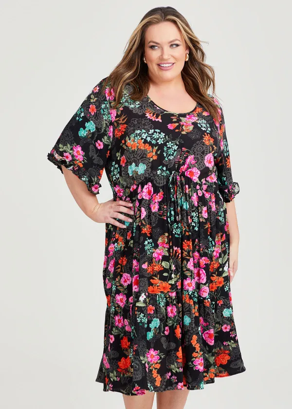 Ditsy Bloom Tier Natural Dress