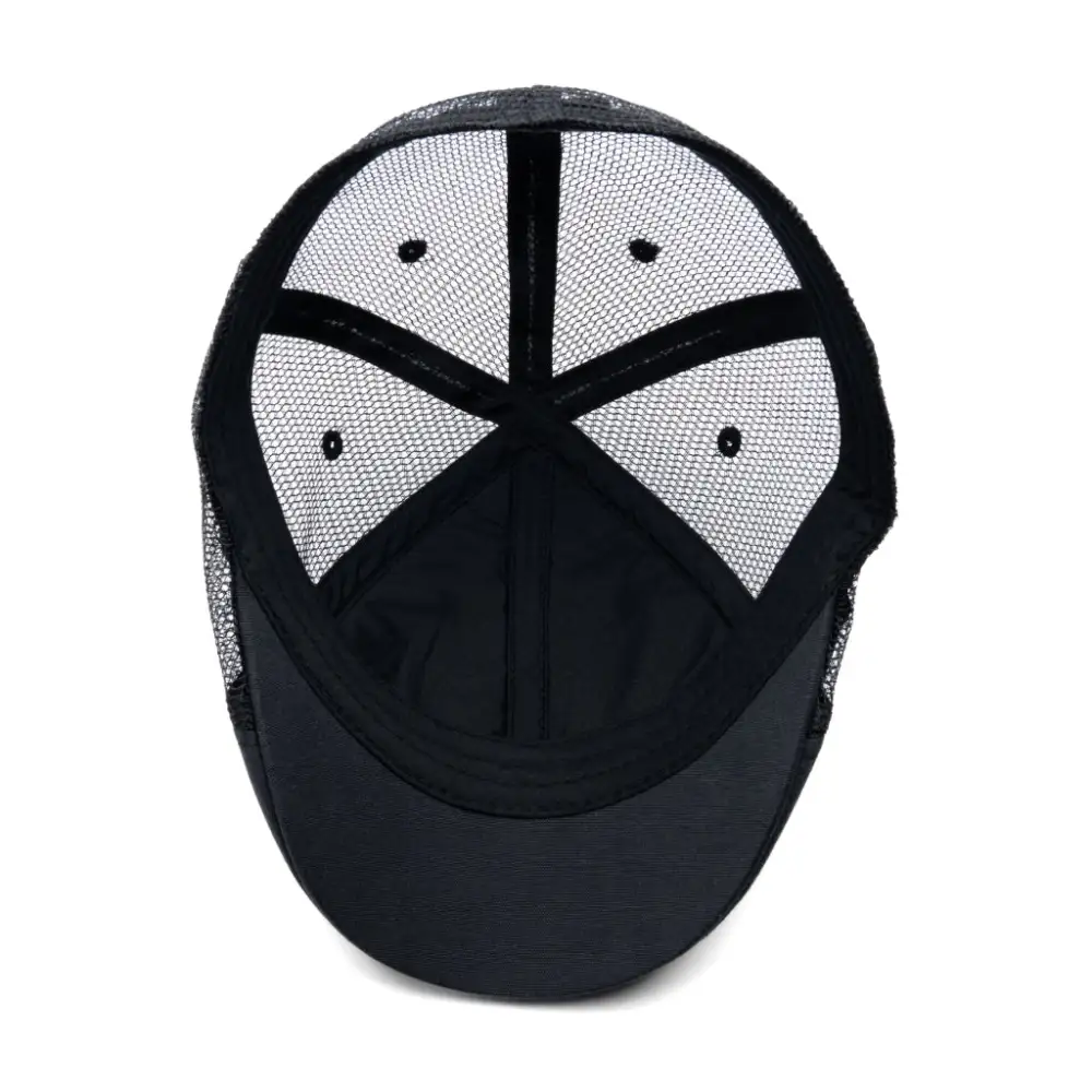 The Mesh Trucker Boston Scally Cap - Black with Black