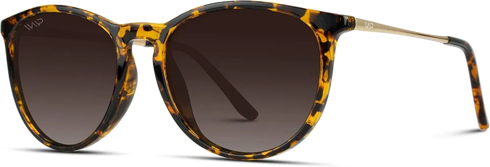 WearMe Pro Women's Round Sunglasses with Polarized UV Protection, Trendy Retro Designer Style