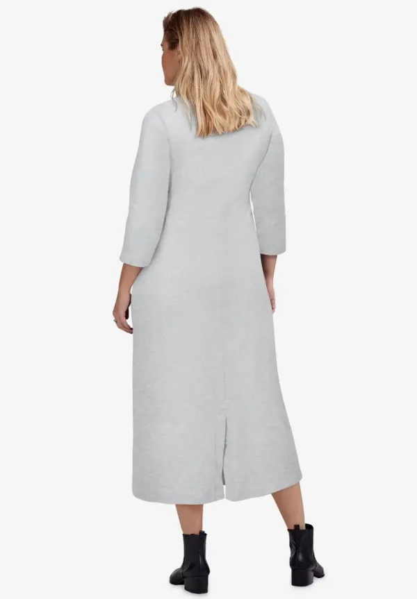 Three-Quarter Sleeve Knit Maxi Dress