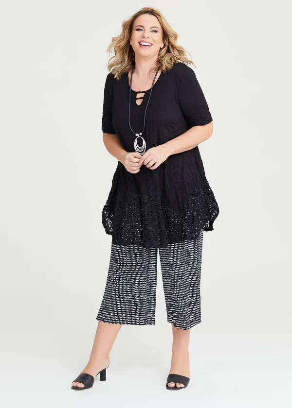 Mini Check Natural Crop Pant