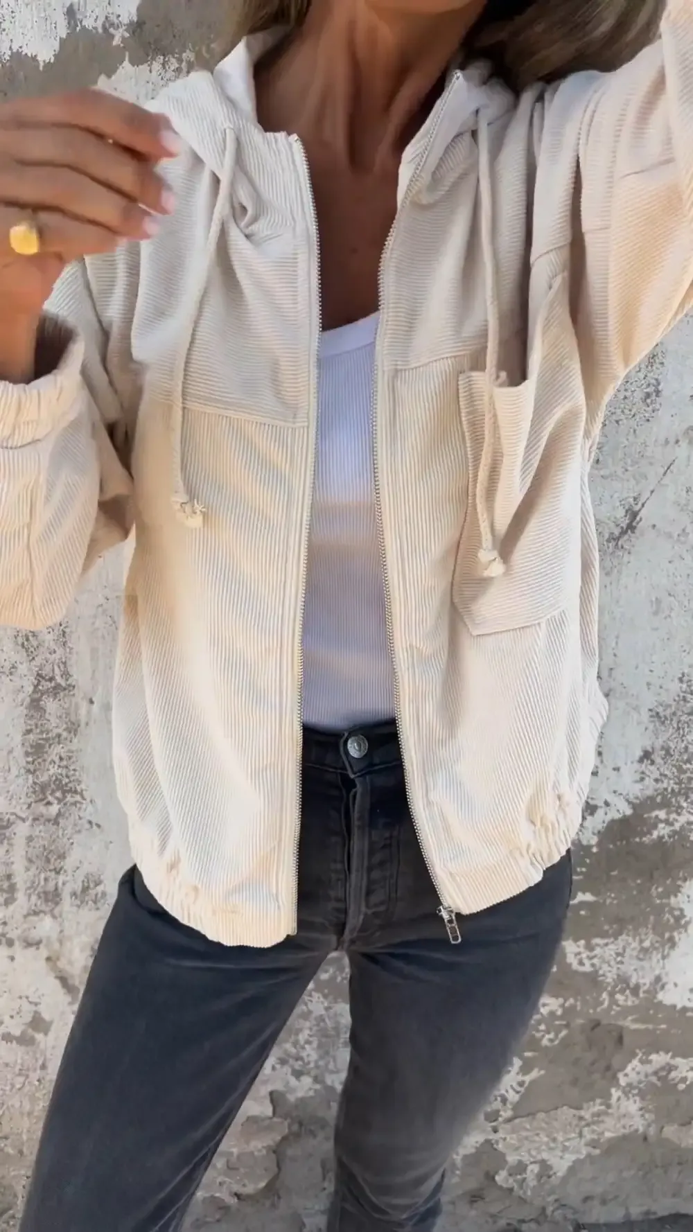 Casual Hooded Zipper Jacket