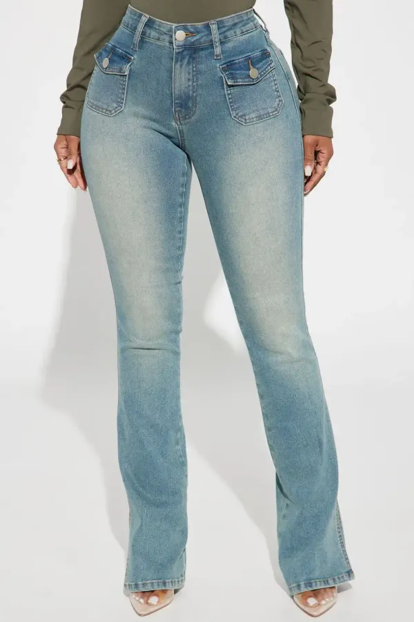Desert State Y2K Tinted Stretch Bootcut Jeans - Vintage Wash