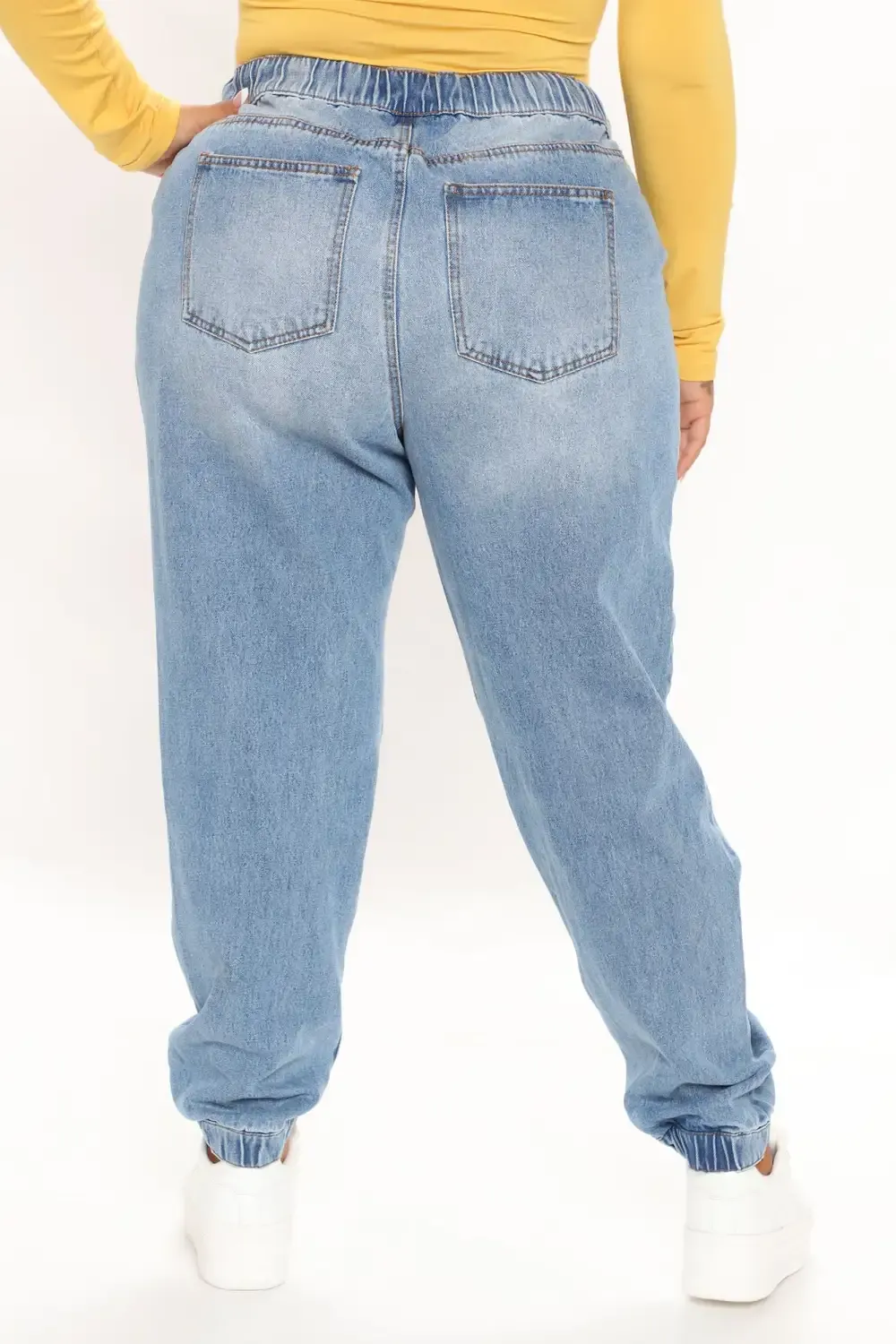 End Game Relaxed Denim Joggers - Medium Blue Wash