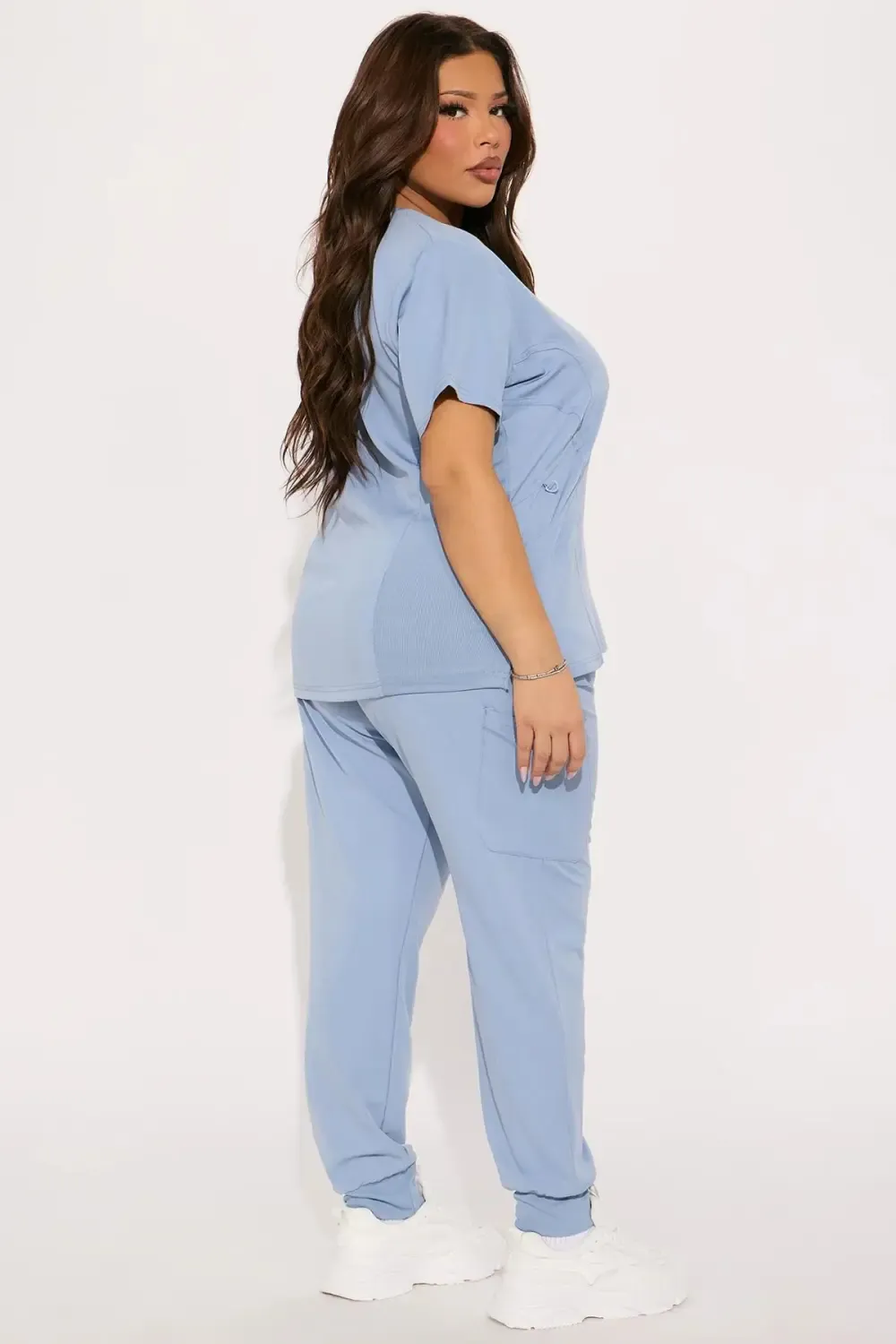 Under Pressure 4 Way Stretch Uniform Scrub Jogger Set - Slate Blue