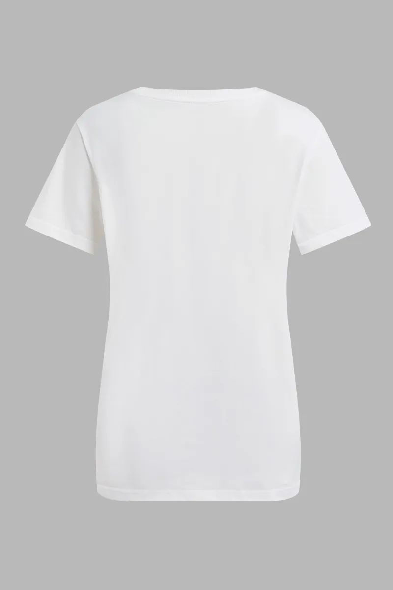 Charity Oil Paintings by Children Round Neck Short Sleeve T-Shirt