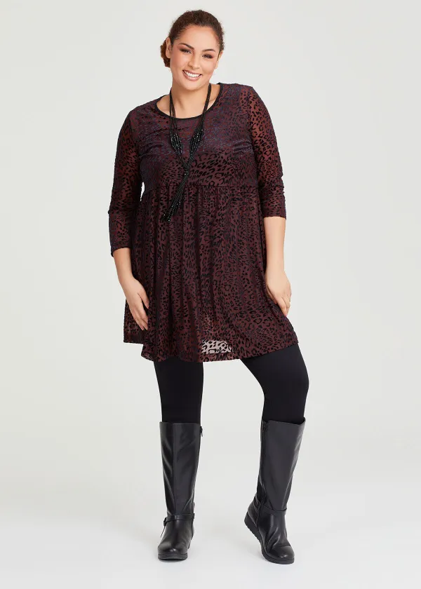 Velour Burnout Animal Tunic
