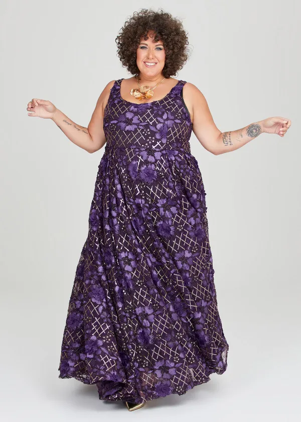 Candlelight Sequin Flower Gown