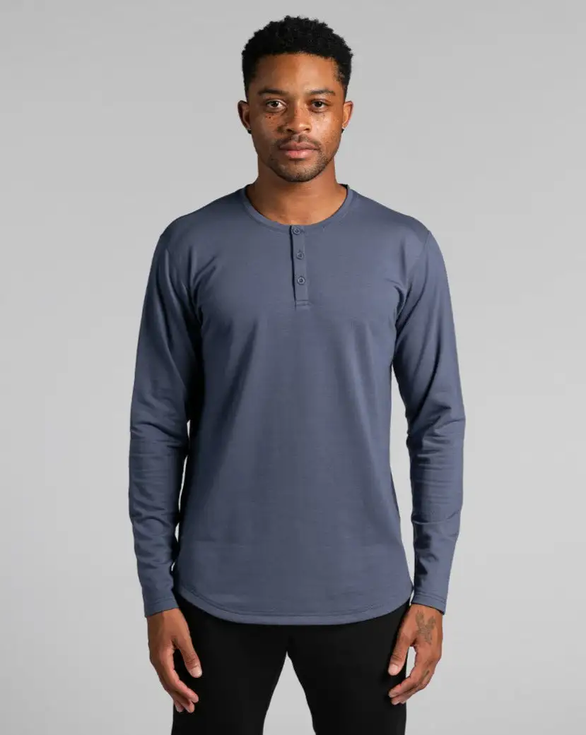 Henley Drop-Cut Long Sleeve: Bylt Signature