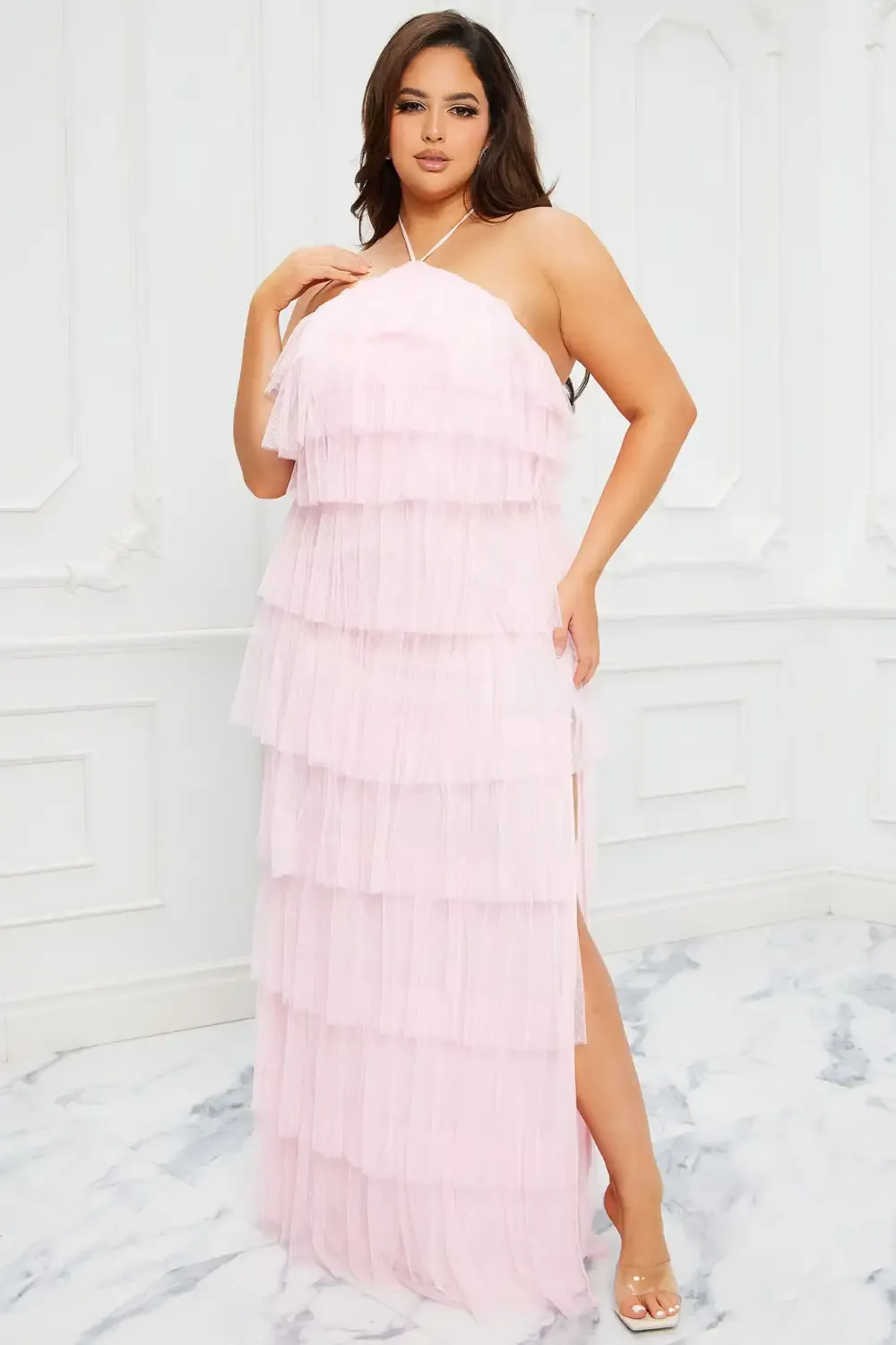 Dressing Up Tulle Maxi Dress - Pink