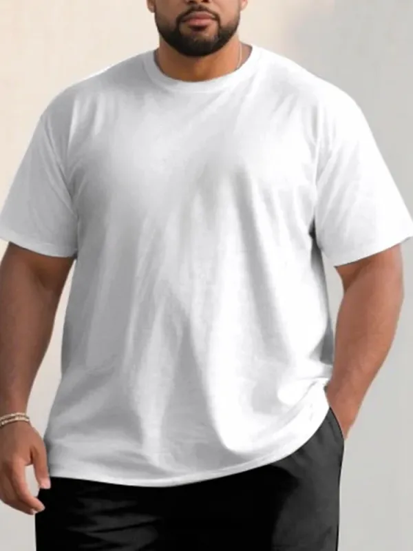 Men's Plus Size Casual Sports Chest Large Logo Printed Short-sleeved T-shirt Shorts Suit