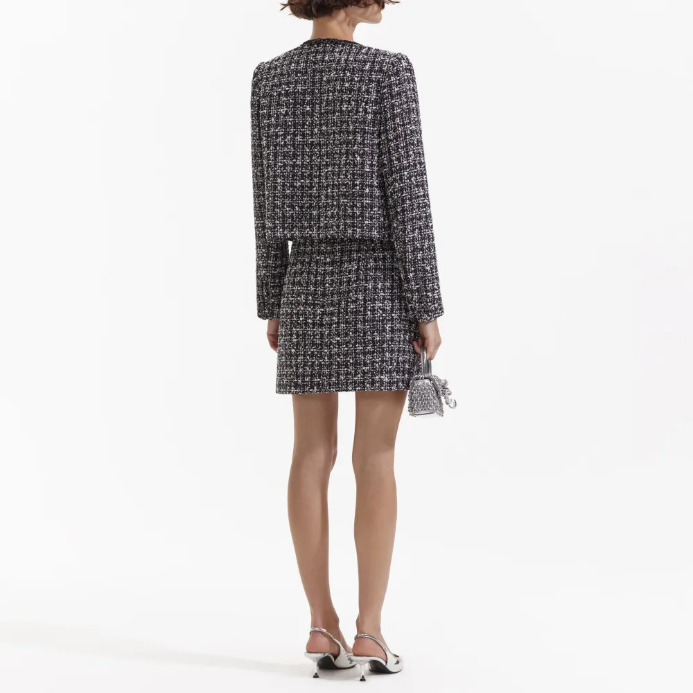 Black Check Boucle Jacket