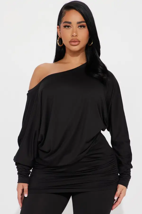 Camila Off Shoulder Legging Set - Black