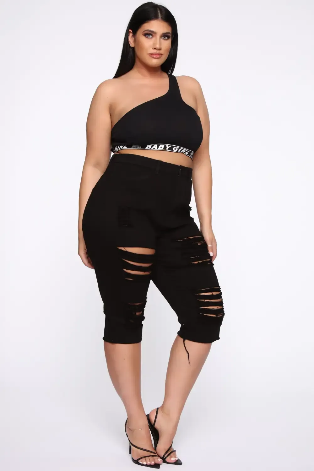 Live In My Denim Shorts - Black