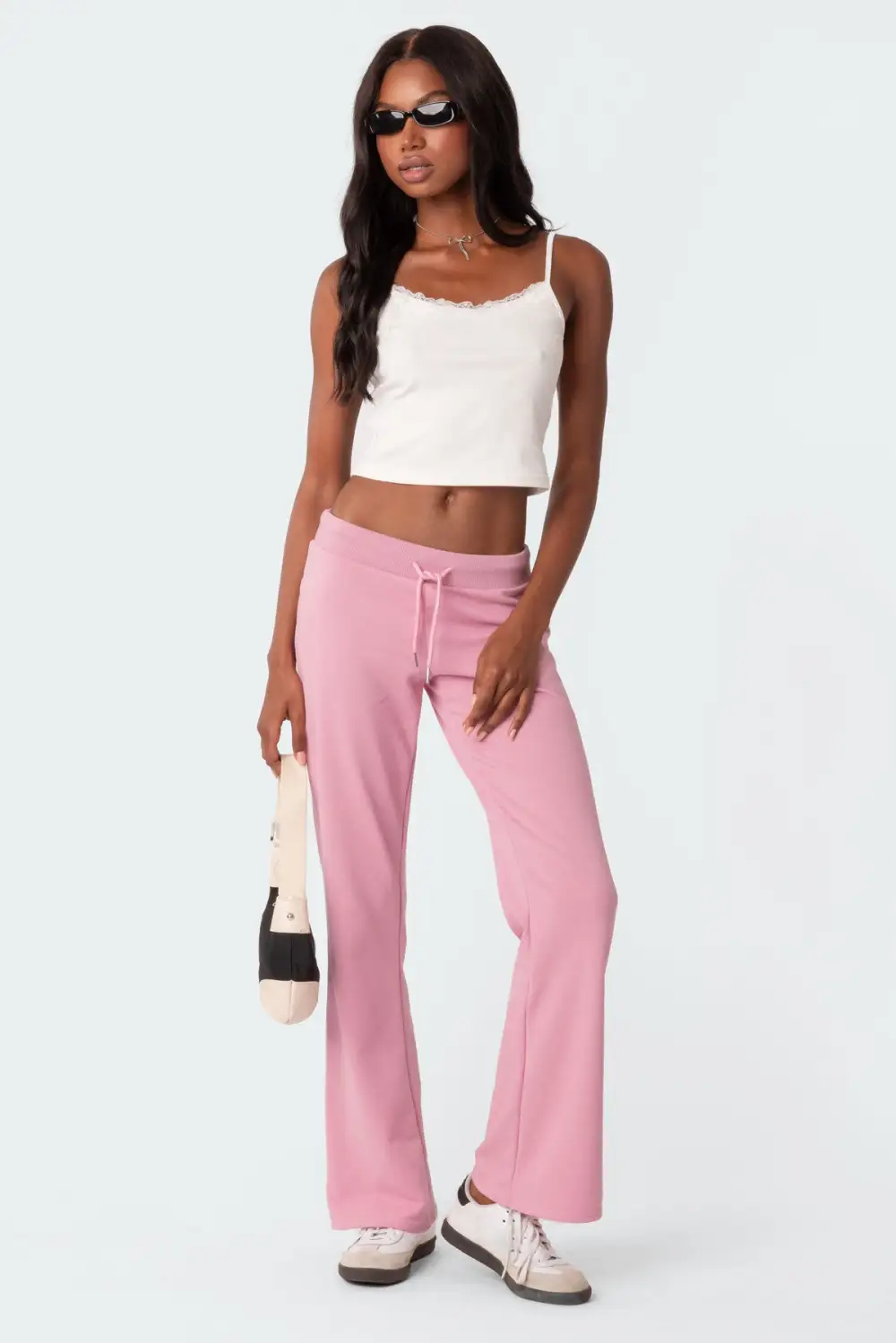 Lace Trim Ribbed Tank Top