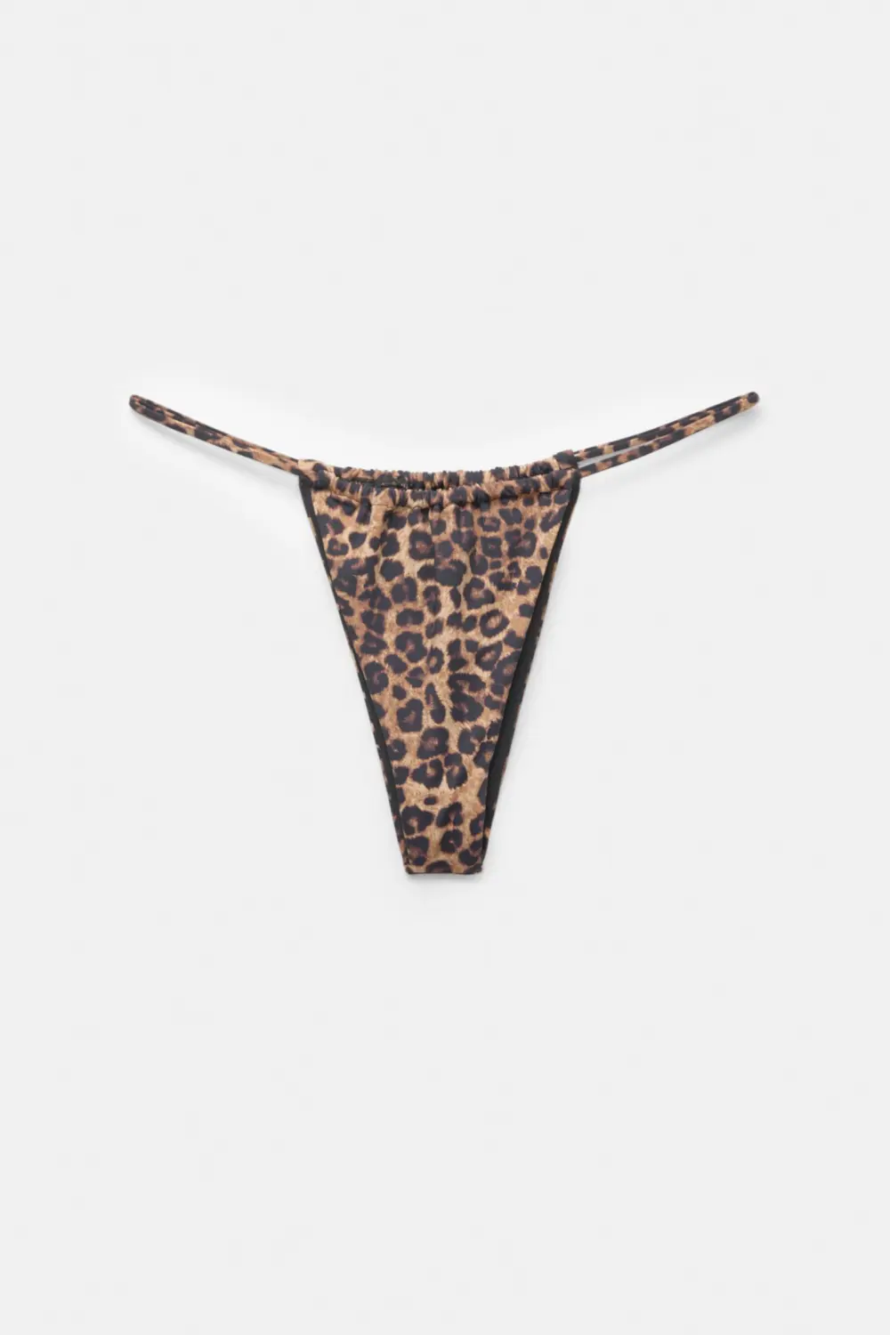 Leopard print gathered bikini bottoms