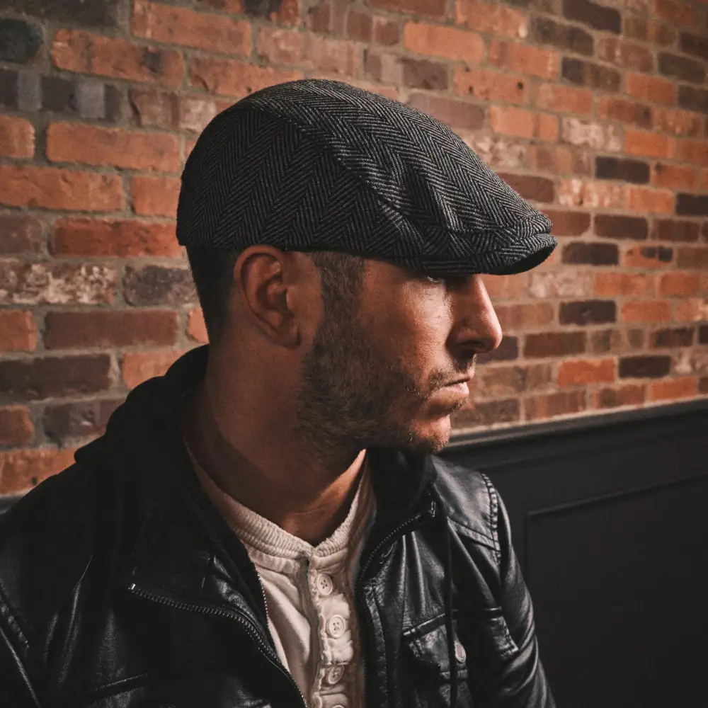 The Original Boston Scally Cap - Grey Herringbone
