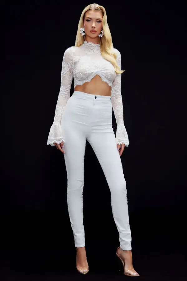 Luxe Ultra High Waist Skinny Jeans - White