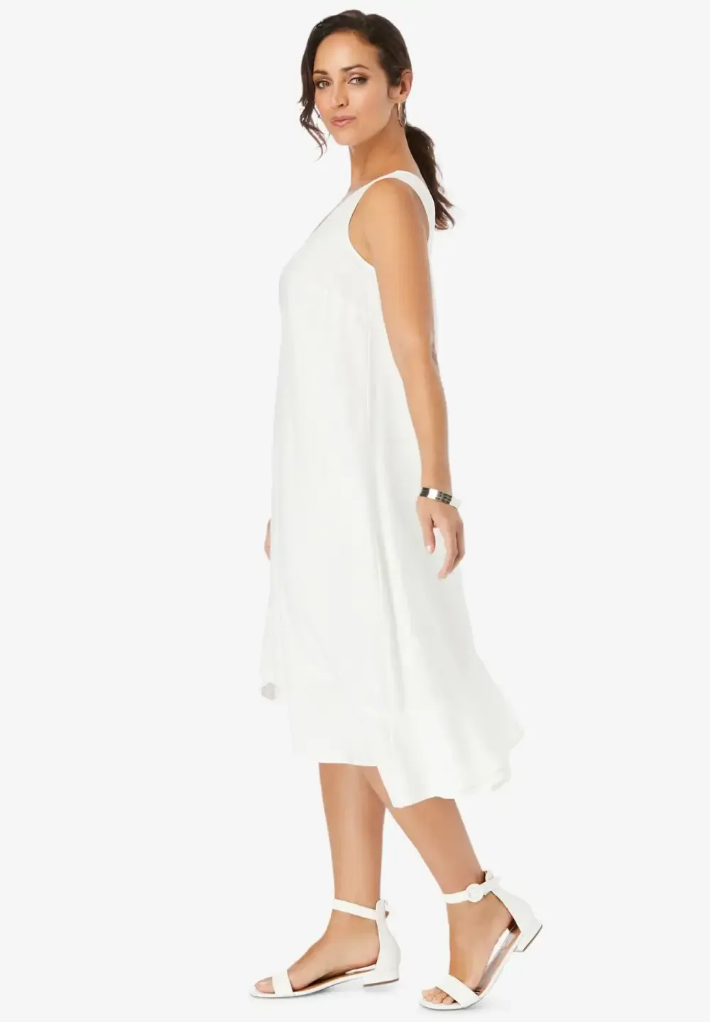 Linen Flounce Dress