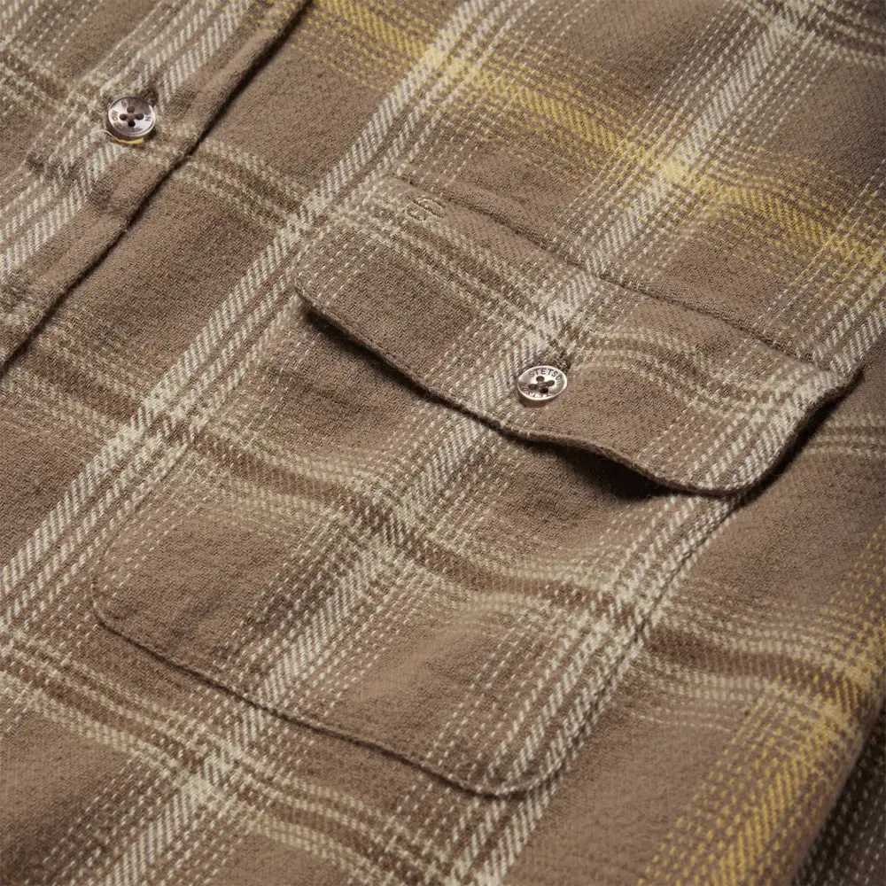 Brown Flannel Button-Front Shirt