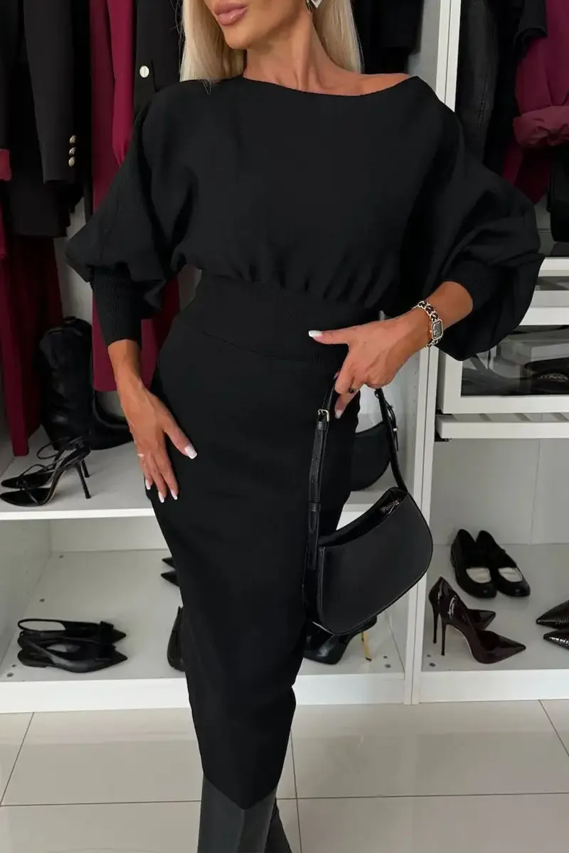 Women's Fall/Winter Solid Color Skinny Dress