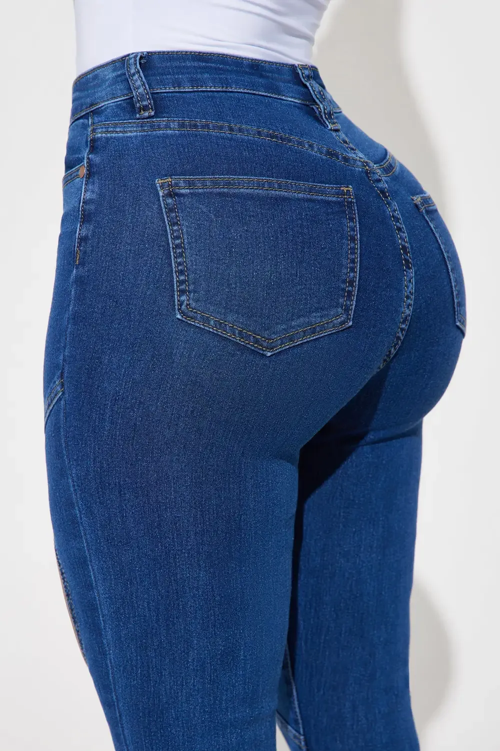 Clarie Cut Out Stretch Bootcut Jeans - Dark Wash