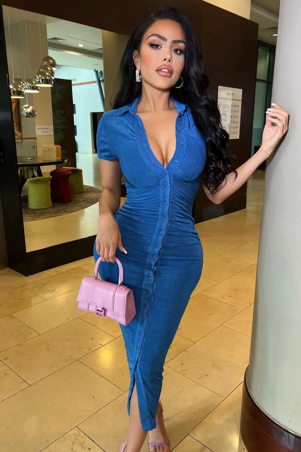 Silky Smooth Slinky Maxi Dress - Royal