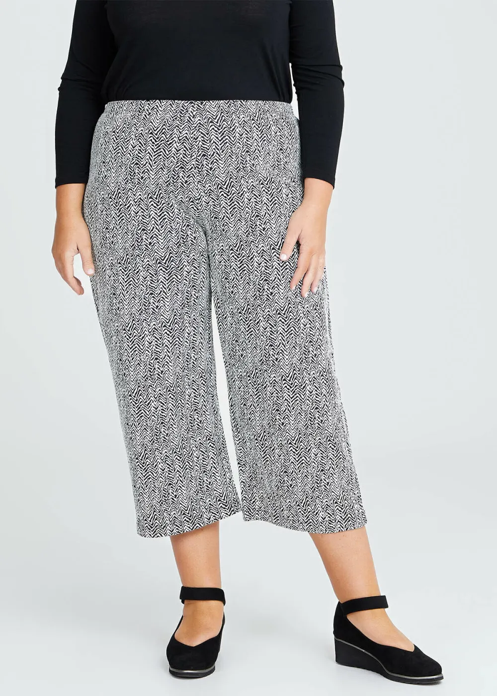 Herringbone Textured Culotte