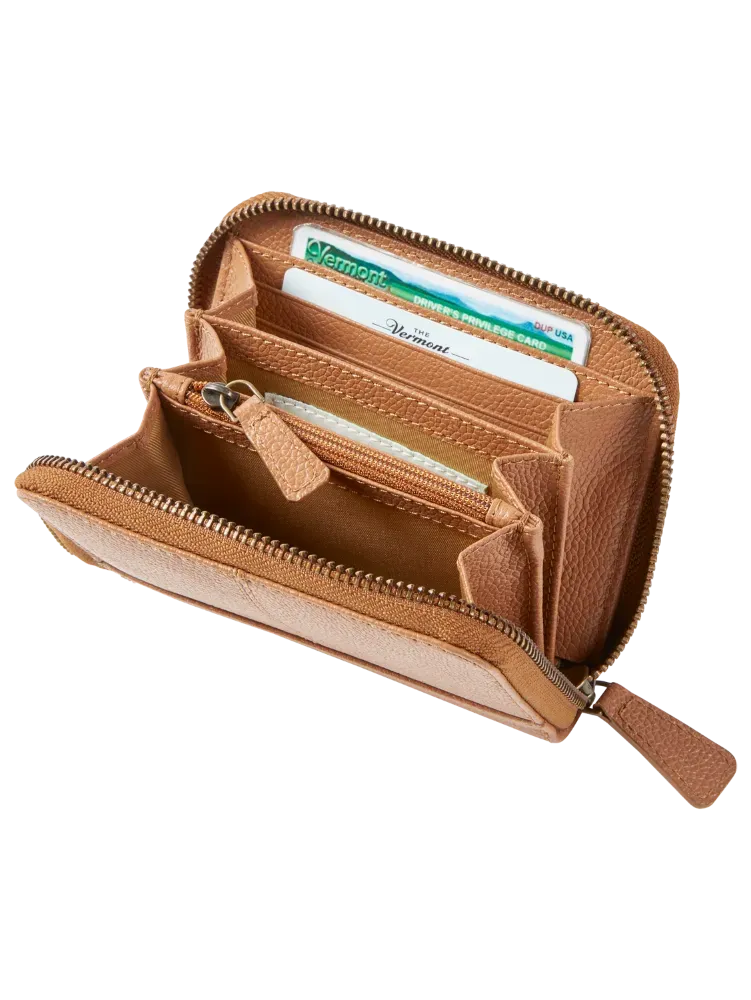Ella Simone Accordion Zip-Around Leather Wallet, 5 Inch