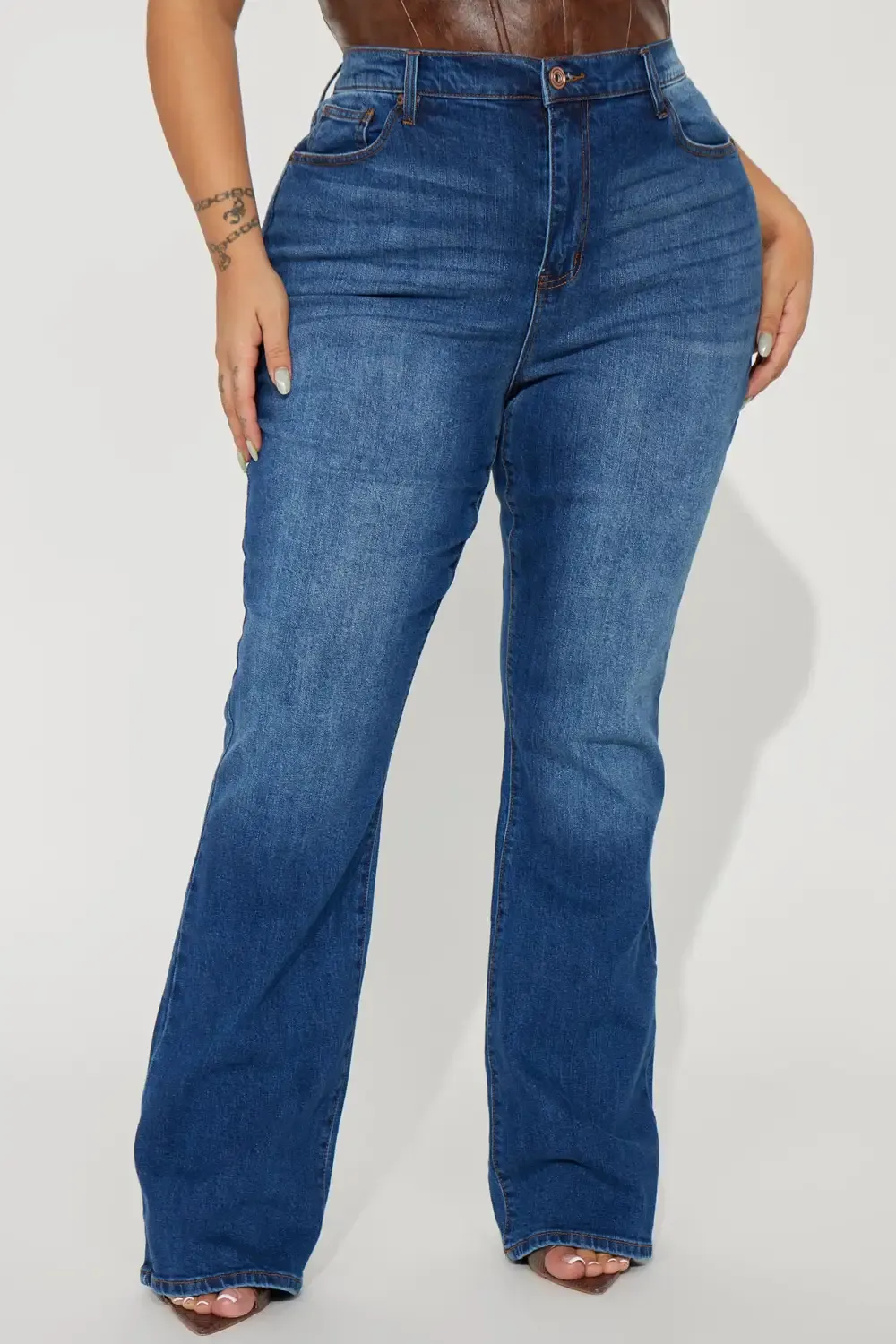 Classic High Rise Bootcut Jeans - Medium Blue Wash