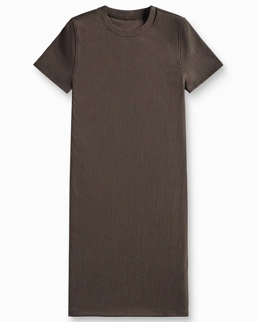 Rib Short Sleeve Dress