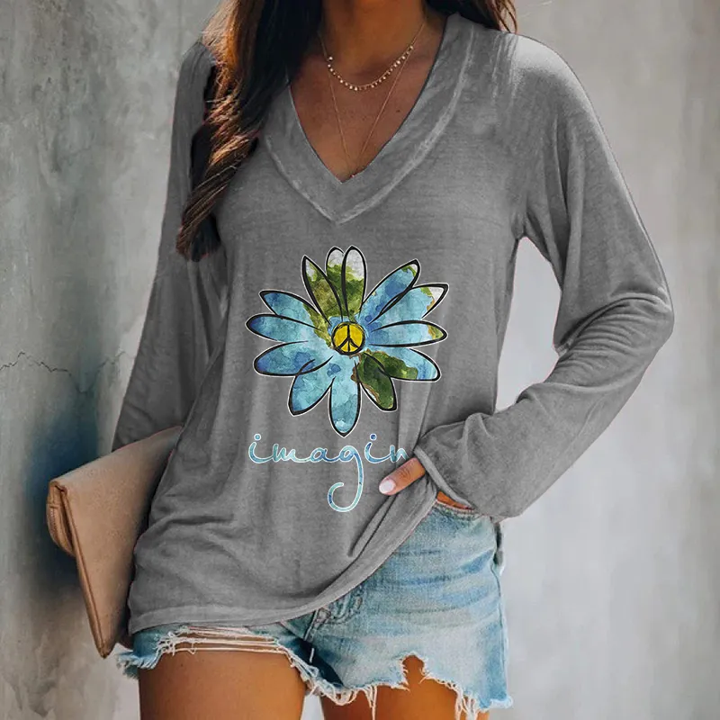 Imagine Printed Peace Logo T-shirt