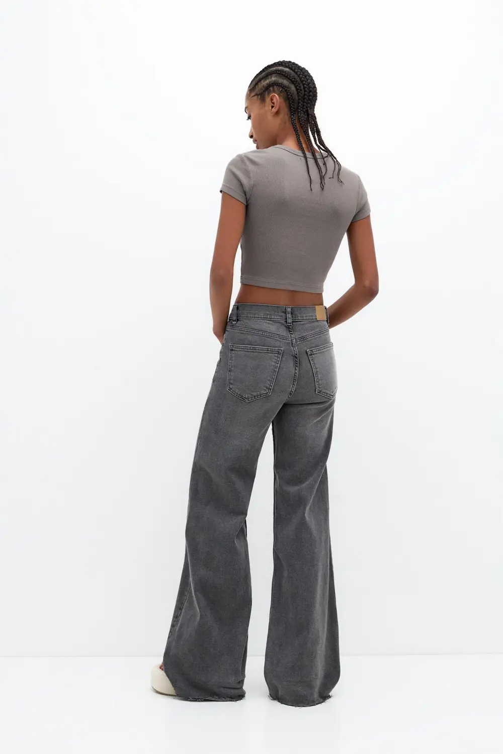 Camiseta cropped canalé