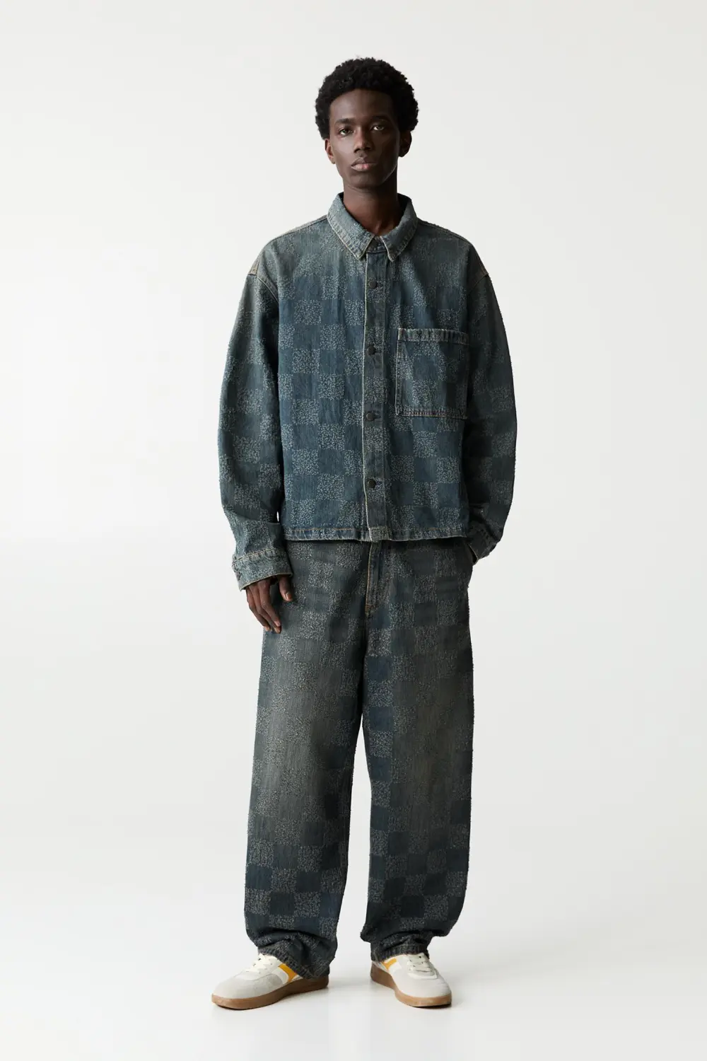 Checked skater jeans