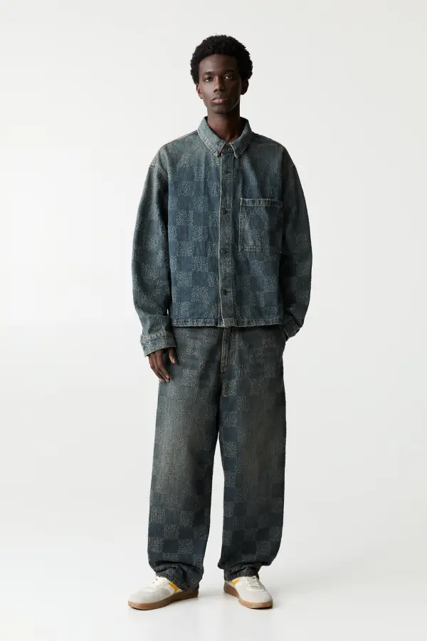 Checked skater jeans