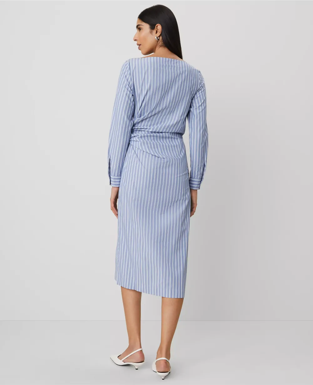 Striped Asymmetric Shirtdress