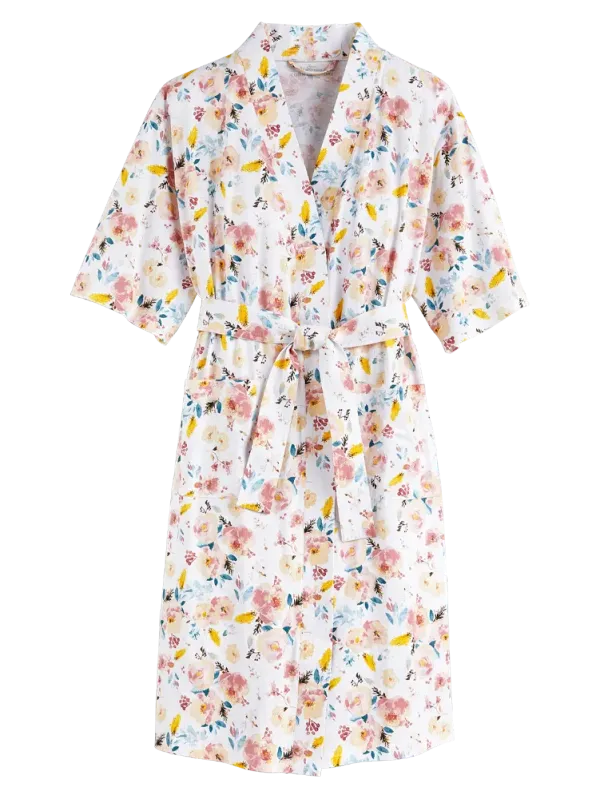 Women's Comfort Knit Print Cotton Wrap Robe