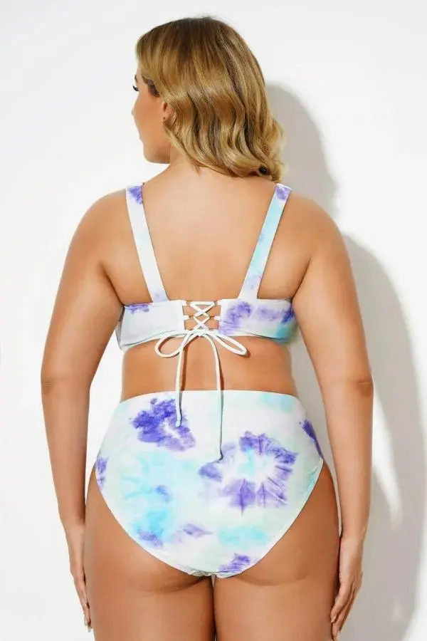 Scoopneck Tie Dye Underwire Bikini Set for Women