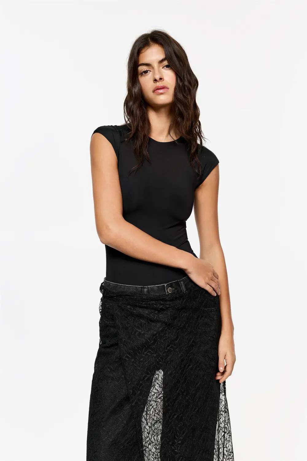 Short sleeve polyamide bodysuit
