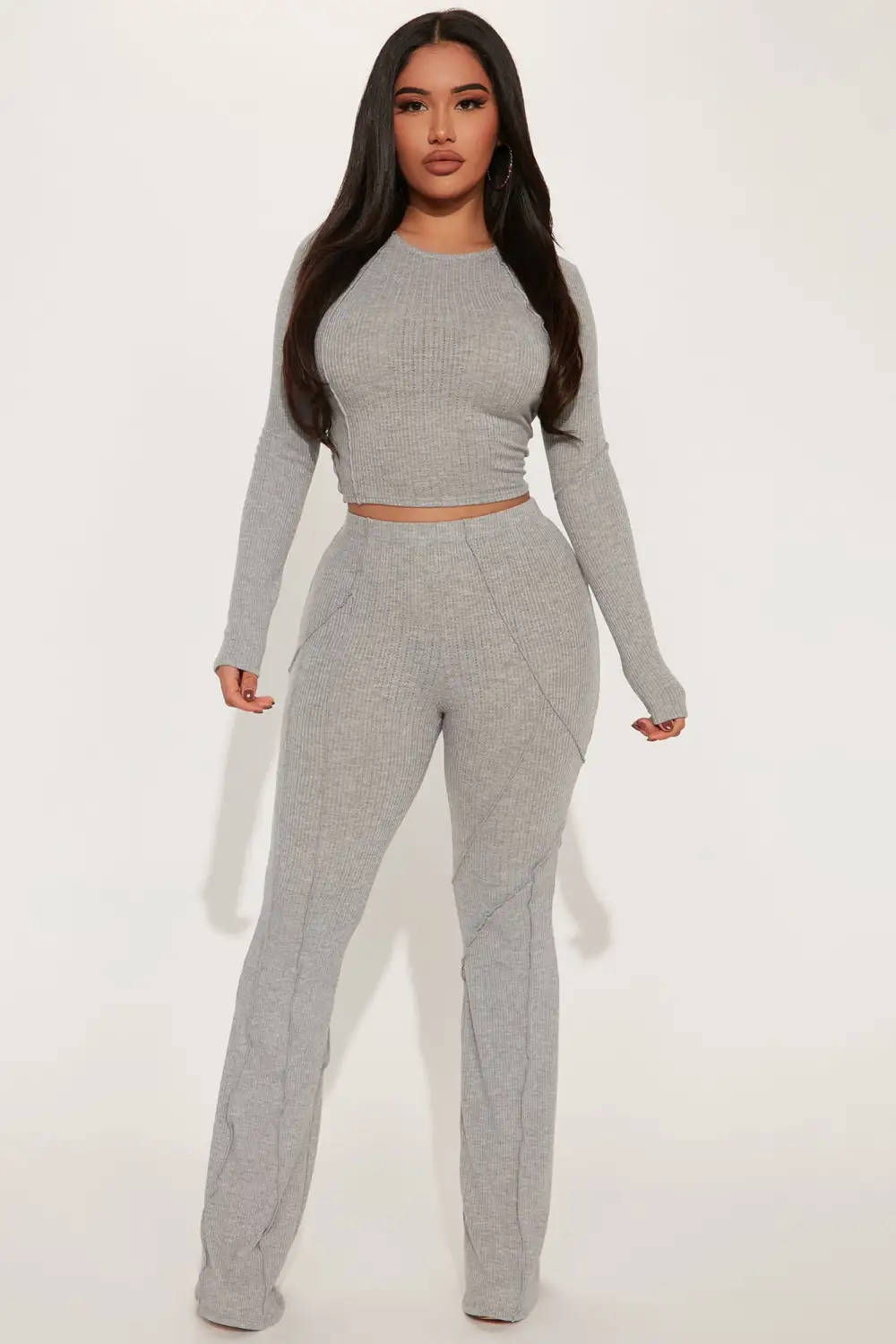 Leslie Pant Set - Heather Grey