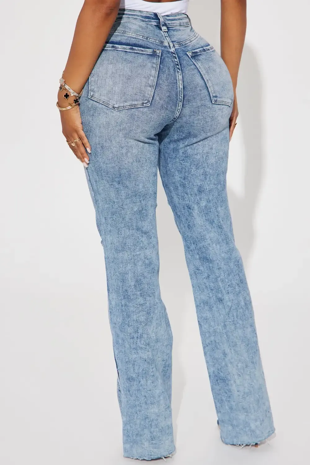 Sweet Sensation Stretch Split Hem Bootcut Jean - Medium Wash