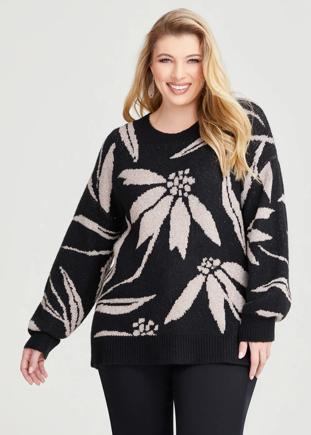 Floral Lurex Mix Jumper