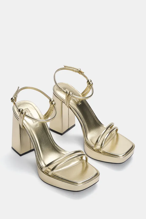 Sandalias doradas plataforma