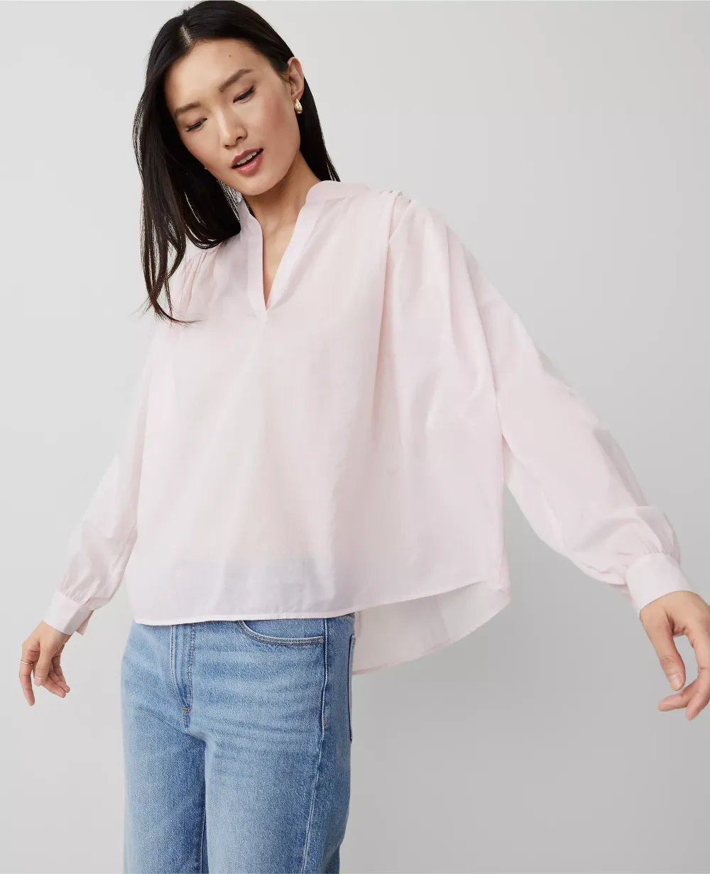 V-Neck Blouson Popover