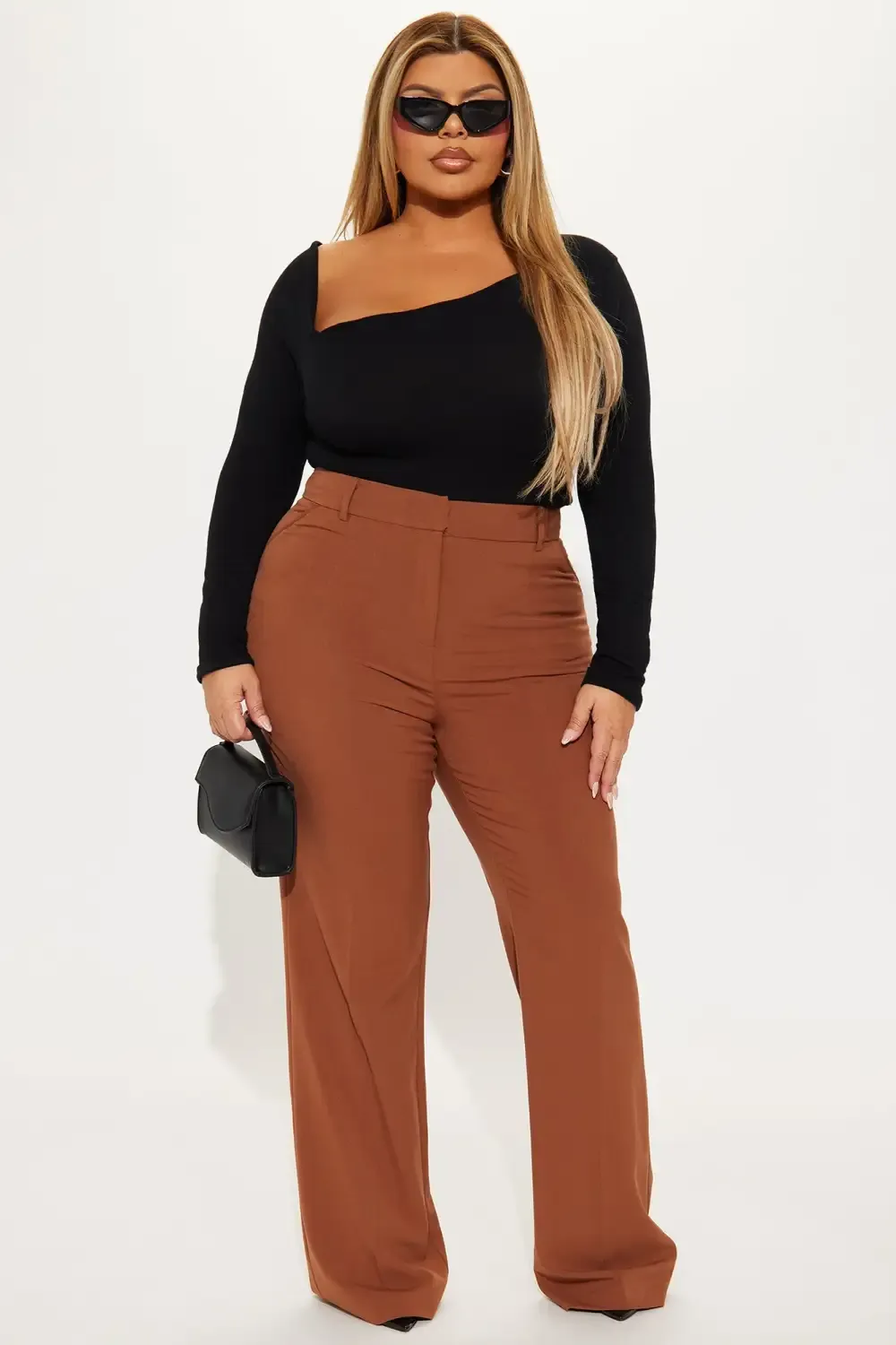Tasha Dressy High Rise Pants - Mocha