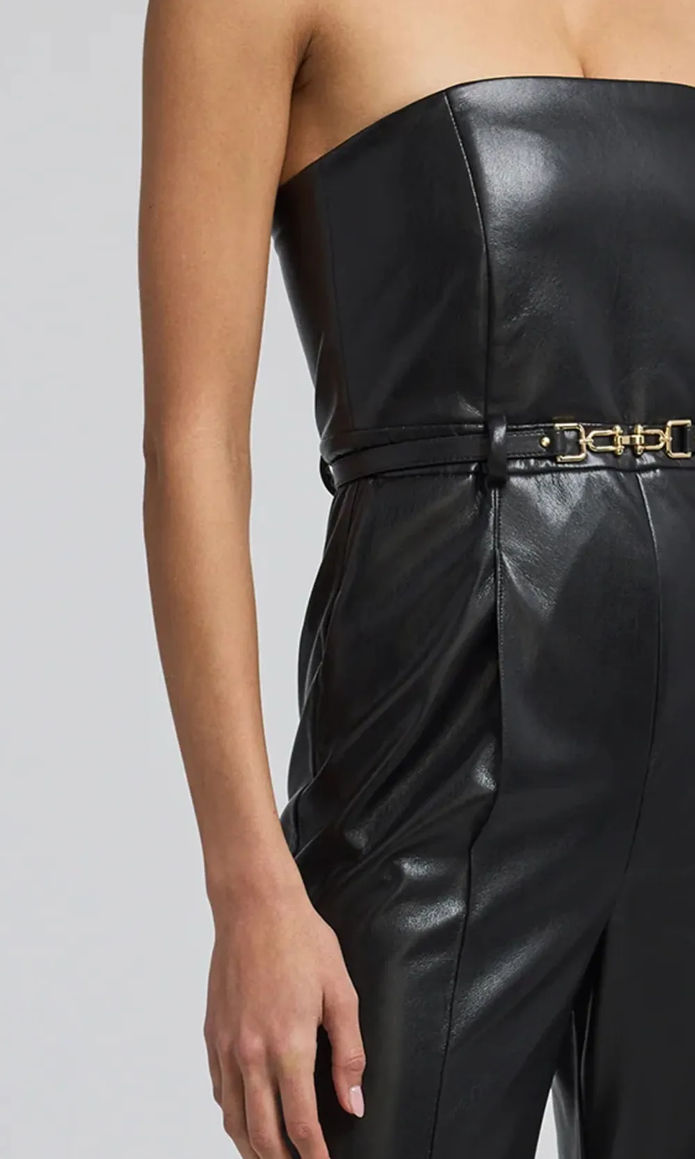 Cristelle Vegan Leather Jumpsuit