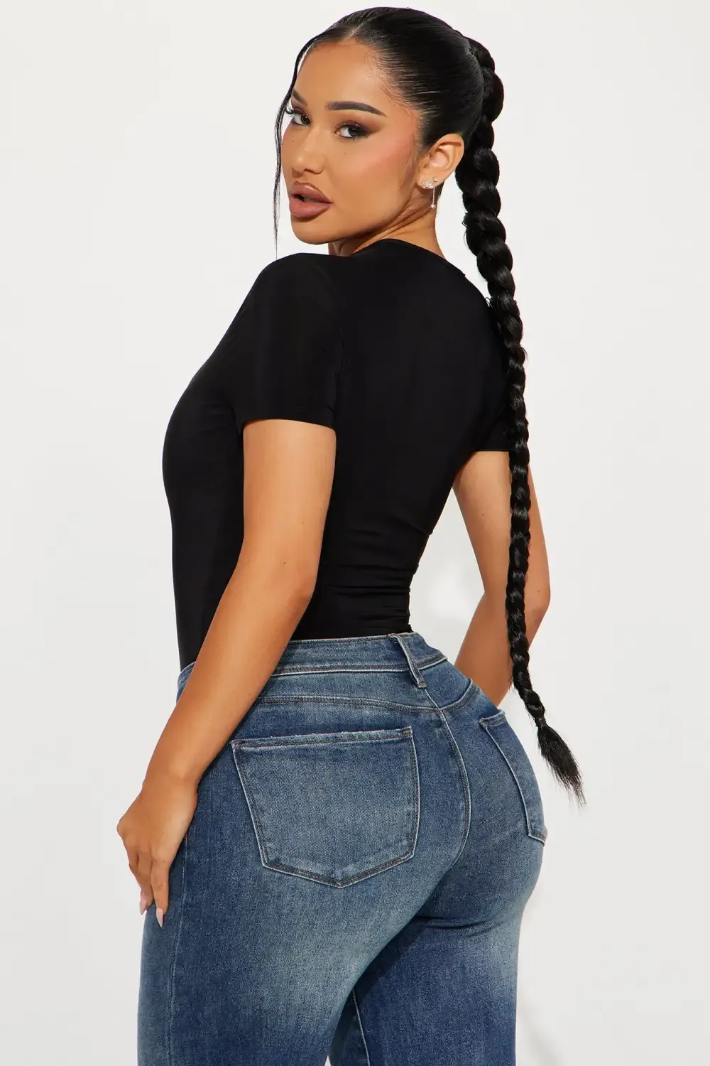 Keilani Short Sleeve Bodysuit - Black